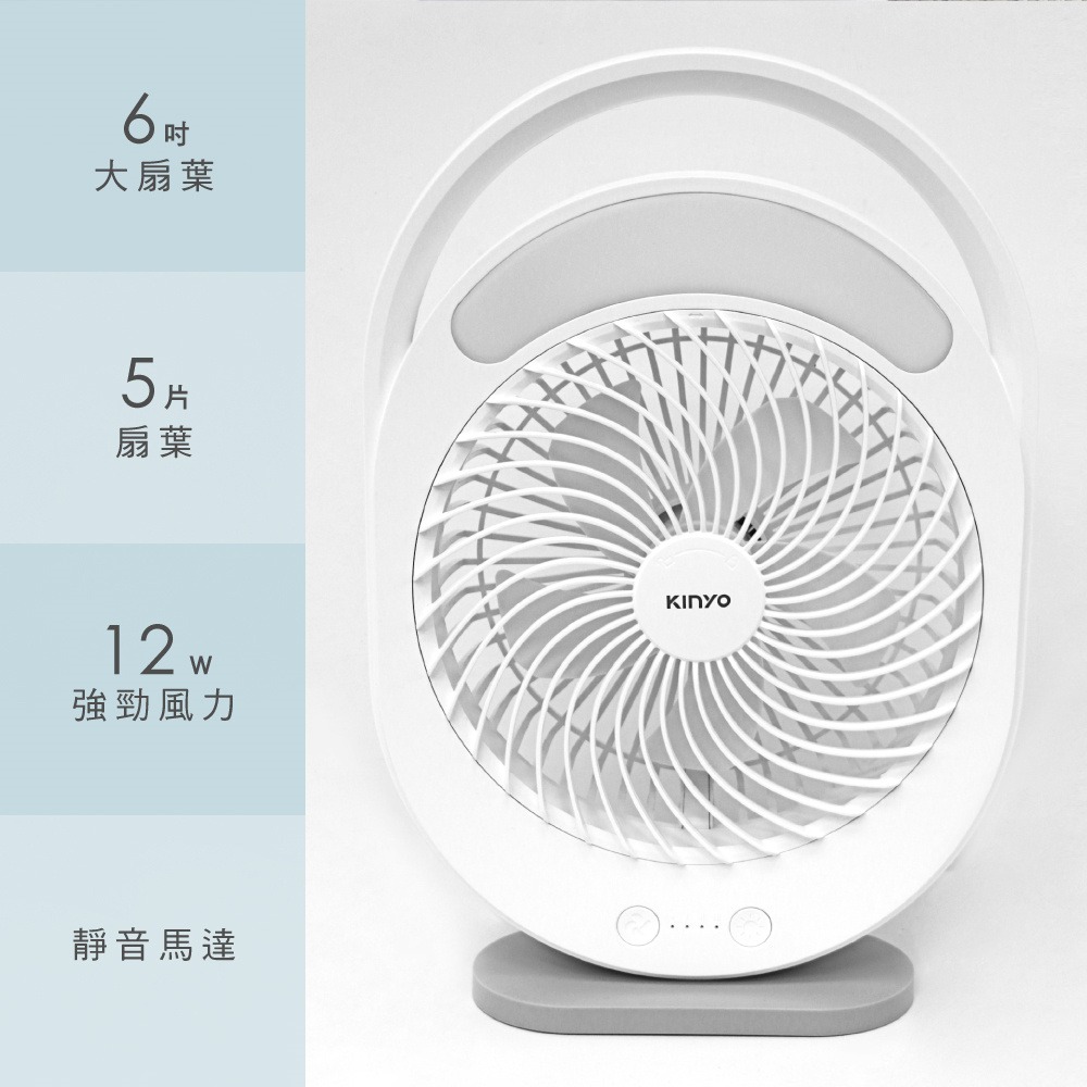 KINYO 耐嘉 桌立兩用充電風扇 UF-890 LED燈照明設計 超長續航 便攜 USB充電 適合戶外 釣魚 露營-細節圖4