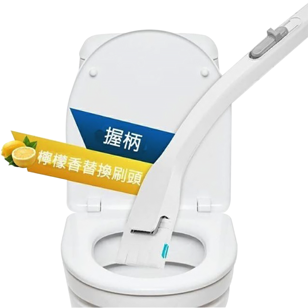 韓國 AWAS 馬桶刷組 (把柄1支+清潔刷頭檸檬香12入) 獨家專利技術 可自然分解的刷頭 一次性馬桶刷 拋棄式馬桶刷-細節圖2