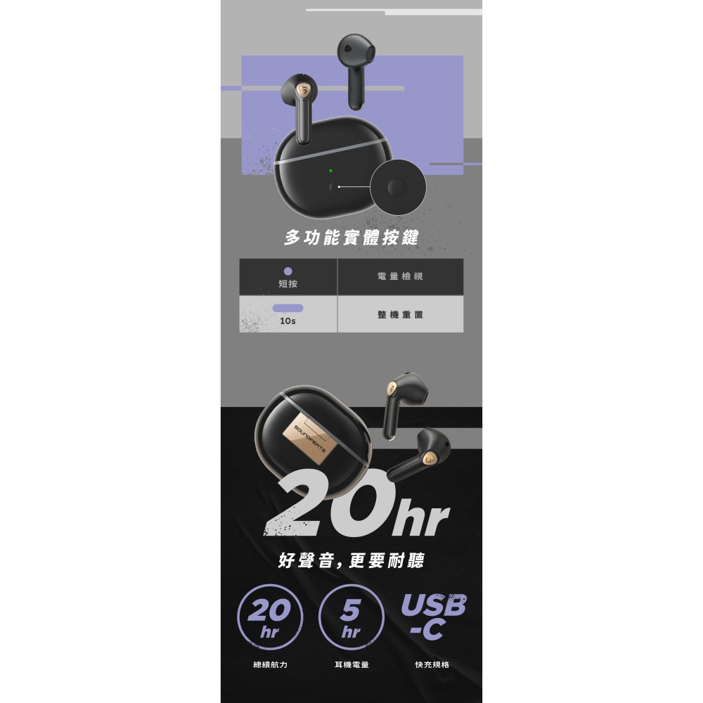 Soundpeats Air3 Deluxe HS 半入耳式 LDAC 真無線藍牙耳機 (專屬APP)-細節圖10