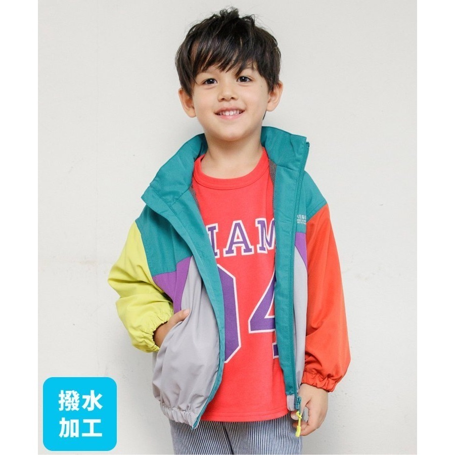 MIA日本代購BREEZE 風衣外套 連帽外套 拼色外套 防曬外套 防風外套 防潑水外套 拼色風衣 男童外套 女童外套-細節圖6