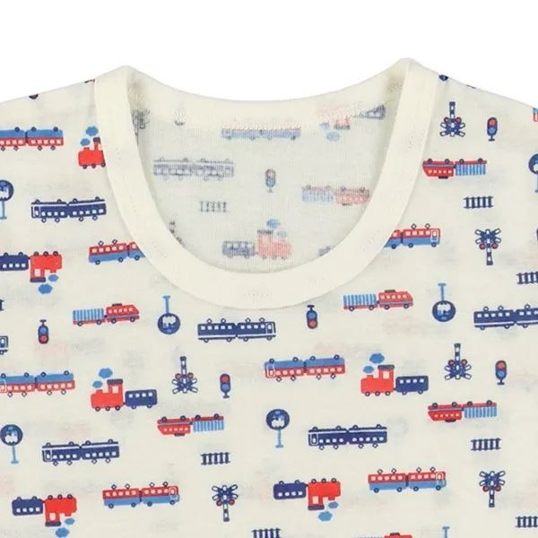 MIA日本代購西松屋 兒童內搭 短袖內衣 居家服 居家內衣 內搭 短袖上衣 男童短袖上衣 短袖三件組 車車上衣 恐龍上衣-細節圖3