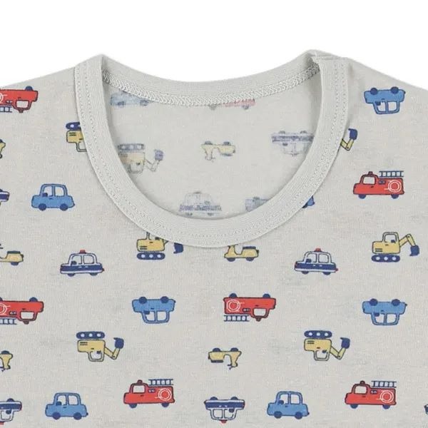 MIA日本代購西松屋 兒童內搭 短袖內衣 居家服 居家內衣 內搭 短袖上衣 男童短袖上衣 短袖三件組 車車上衣 恐龍上衣-細節圖4