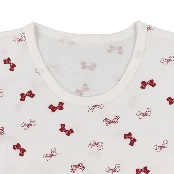 MIA日本代購西松屋 兒童內搭 短袖內衣 居家服 居家內衣 內搭衣 短袖上衣 女童短袖上衣 短袖三件組 蝴蝶結 愛心-細節圖3