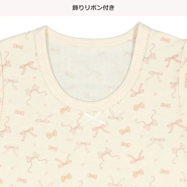 MIA日本代購西松屋 兒童內搭 短袖內衣 居家服 居家內衣 內搭衣 短袖上衣 女童短袖上衣 短袖三件組 蝴蝶結 愛心-細節圖3