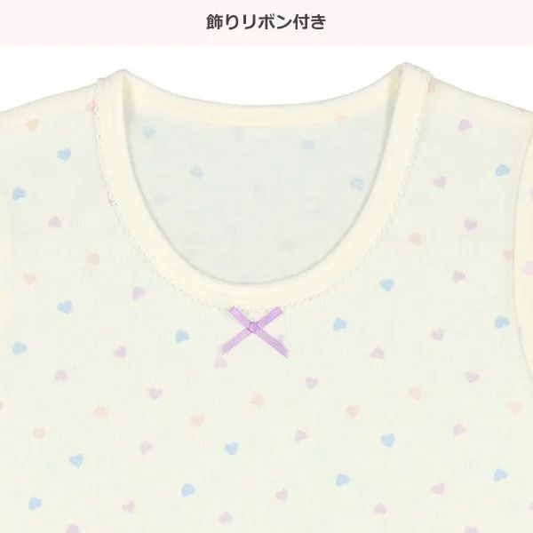 MIA日本代購西松屋 兒童內搭 短袖內衣 居家服 居家內衣 內搭衣 短袖上衣 女童短袖上衣 短袖三件組 蝴蝶結 愛心-細節圖4