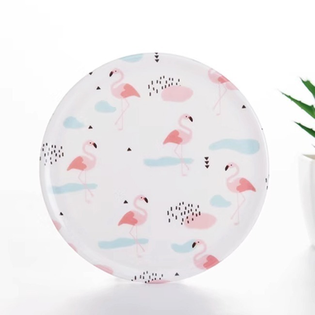 北歐風 圓型 餐墊 塑膠盤 甜點 餐盤 盤子 拍照素材 美耐皿 收納 松木架 & 隔熱墊 - 多色可選-細節圖6