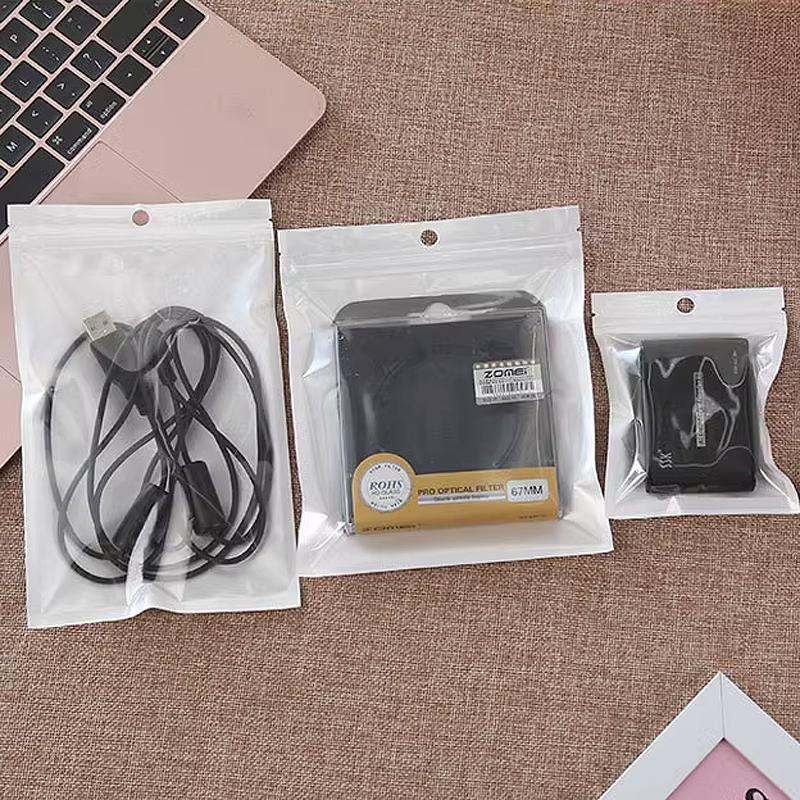 白色 珠光袋 夾鏈袋 手機殼 拉鍊袋 禮品袋 自封袋 耳環 飾品袋 珠光膜 包裝袋 - 100個/包 12絲-細節圖2