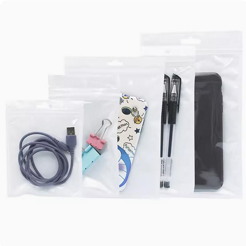 白色 珠光袋 夾鏈袋 手機殼 拉鍊袋 禮品袋 自封袋 耳環 飾品袋 珠光膜 包裝袋 - 100個/包 12絲-細節圖4