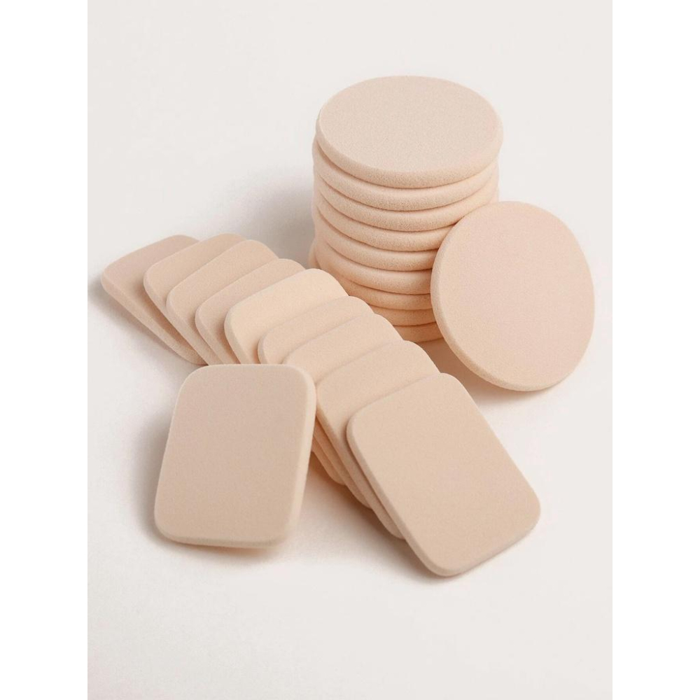 ❤ 1~5入/組 親膚 遮瑕 粉底 上妝 海綿 圓型 / 方型 化妝 乾濕 兩用 粉撲 - 膚色-細節圖3