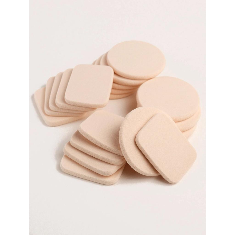 ❤ 1~5入/組 親膚 遮瑕 粉底 上妝 海綿 圓型 / 方型 化妝 乾濕 兩用 粉撲 - 膚色-細節圖4