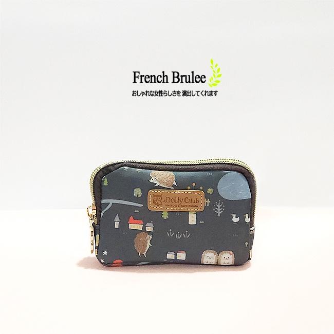 【Dolly club】小刺猬 公園趣 防水 收納 拉鍊 零錢包 / 鑰匙包 - 深藍色、淺粉色 ＂快速出貨＂-細節圖2