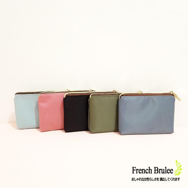 【Dolly club】 純色 素面 尼龍 小巧 收納 質感 金色 拉鍊 零錢包 - 多色款-細節圖3