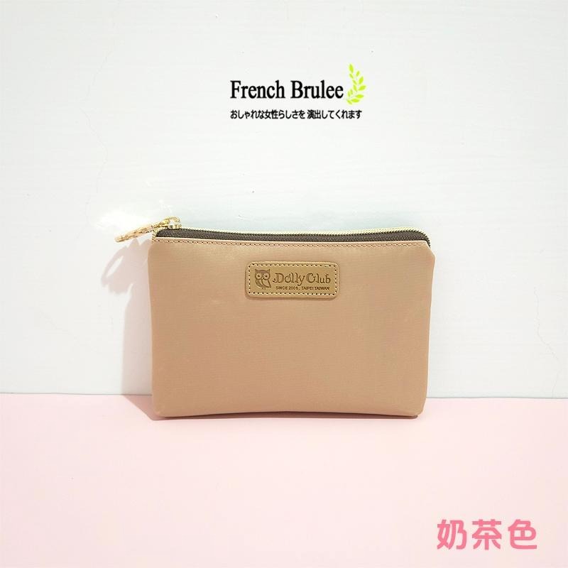 【Dolly club】 純色 素面 尼龍 小巧 收納 質感 金色 拉鍊 零錢包 - 多色款-細節圖4