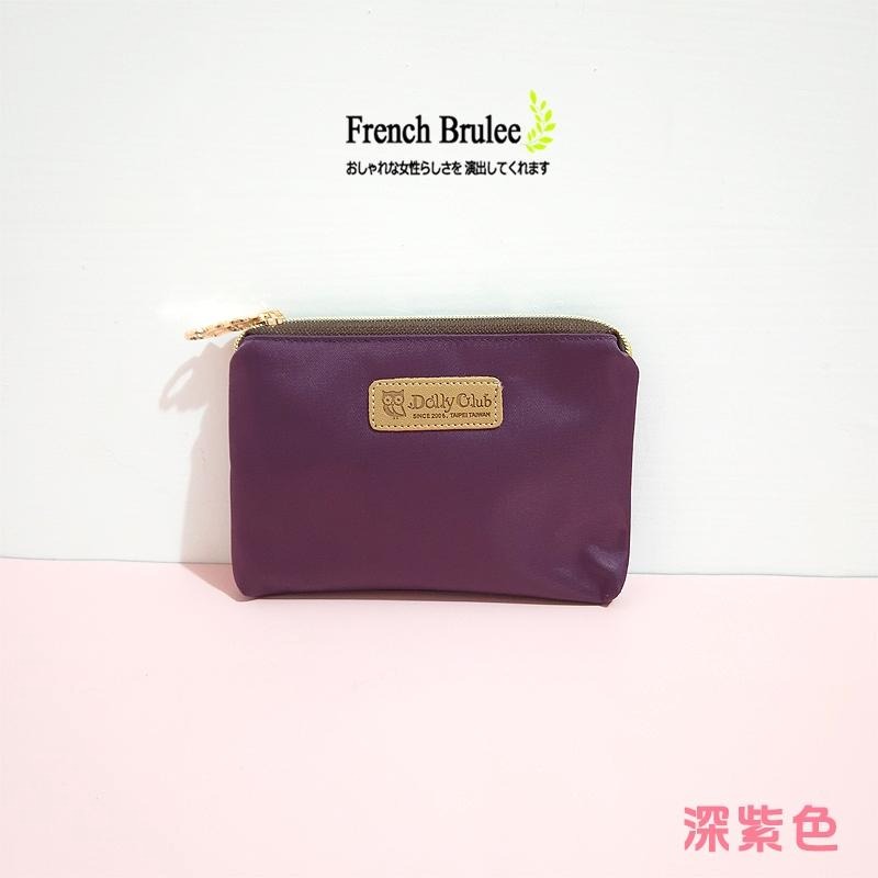 【Dolly club】 純色 素面 尼龍 小巧 收納 質感 金色 拉鍊 零錢包 - 多色款-細節圖5