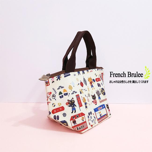 日本 花火 貓咪祭 拉鍊 野餐袋 無內裏 手提包 / 水餃包 / 防水包 - 淺黃色 Dolly club-細節圖2