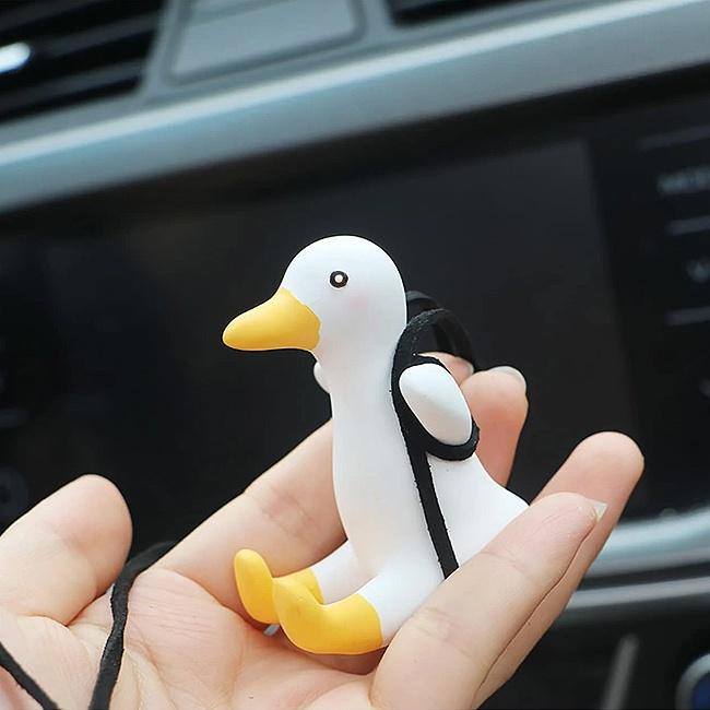 超Q 療癒系 盪鞦韆 小鴨 車內 後視鏡 汽車 懸掛 裝飾 車用 掛飾  ＂ 現貨 ＂-細節圖2