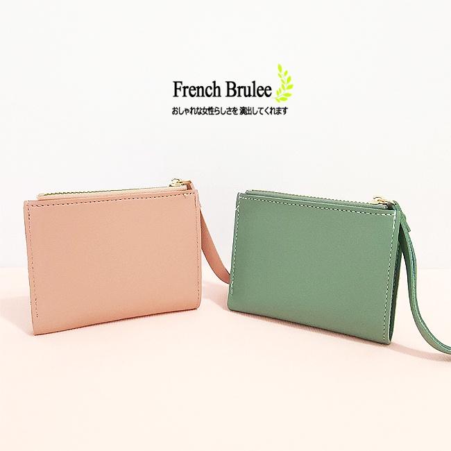 韓款 簡約 素面 短夾 附卡套 / 拉鍊 零錢包 / 皮夾 - 藍綠、粉色  ＂快速出貨＂-細節圖2