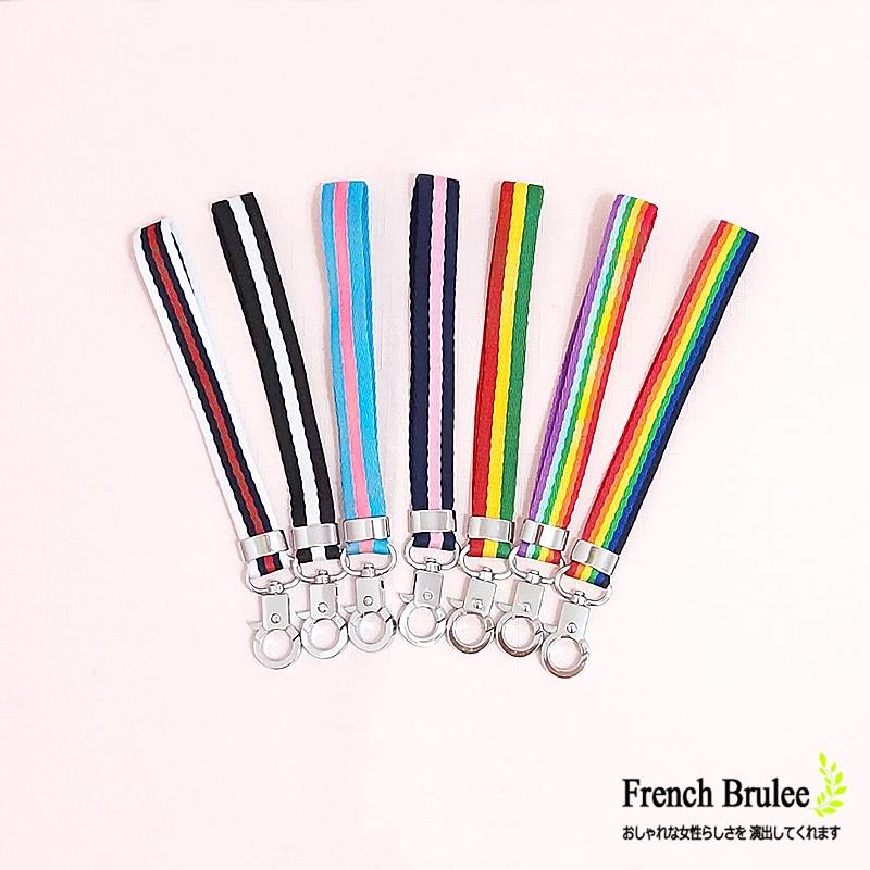 簡約 配色 條紋 包包 鑰匙扣 手機吊繩 金屬 問號 扣環 多用途 手腕帶 手拿帶 掛繩 - 7色-細節圖2
