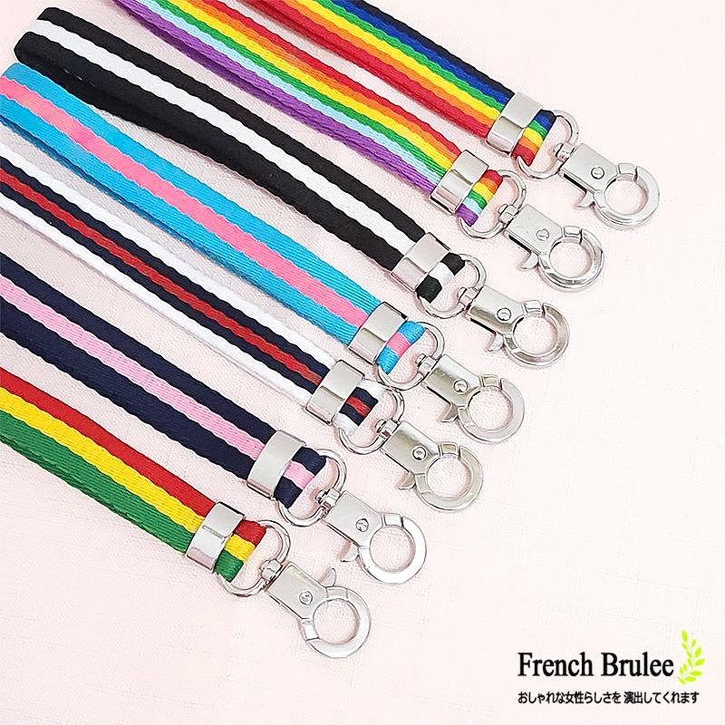 簡約 配色 條紋 包包 鑰匙扣 手機吊繩 金屬 問號 扣環 多用途 手腕帶 手拿帶 掛繩 - 7色-細節圖4