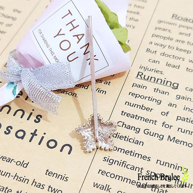 【正韓】ins 星星 珍珠 鑲金 造型 精緻 金屬 一字夾 / 邊夾 / 側邊 髮夾 - 淡金色-細節圖5
