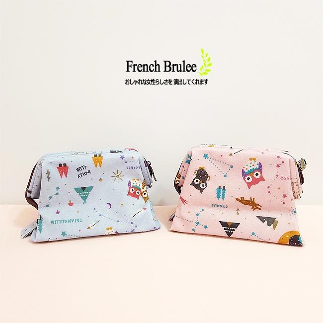 【 Dolly Club】 貓頭鷹 許願星空 立體 大開口 防水 拉鍊 化妝包 (小) - 淺藍色、粉色-細節圖3