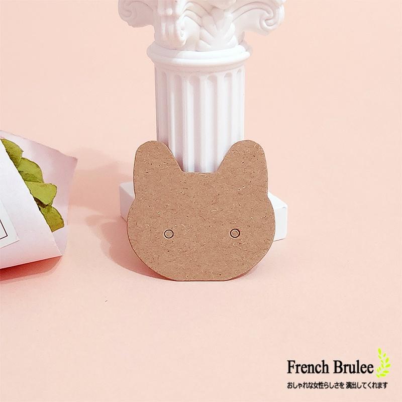 💍 韓系 ins 超可愛 貓咪 造型 牛皮紙 耳環卡 飾品卡 吊卡 / 吊牌 - 黑色、棕色-細節圖3