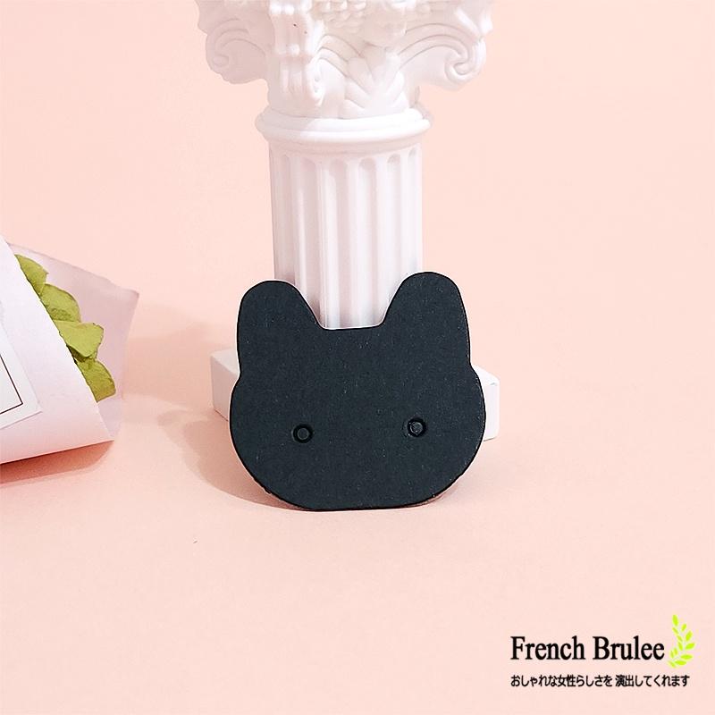 💍 韓系 ins 超可愛 貓咪 造型 牛皮紙 耳環卡 飾品卡 吊卡 / 吊牌 - 黑色、棕色-細節圖4