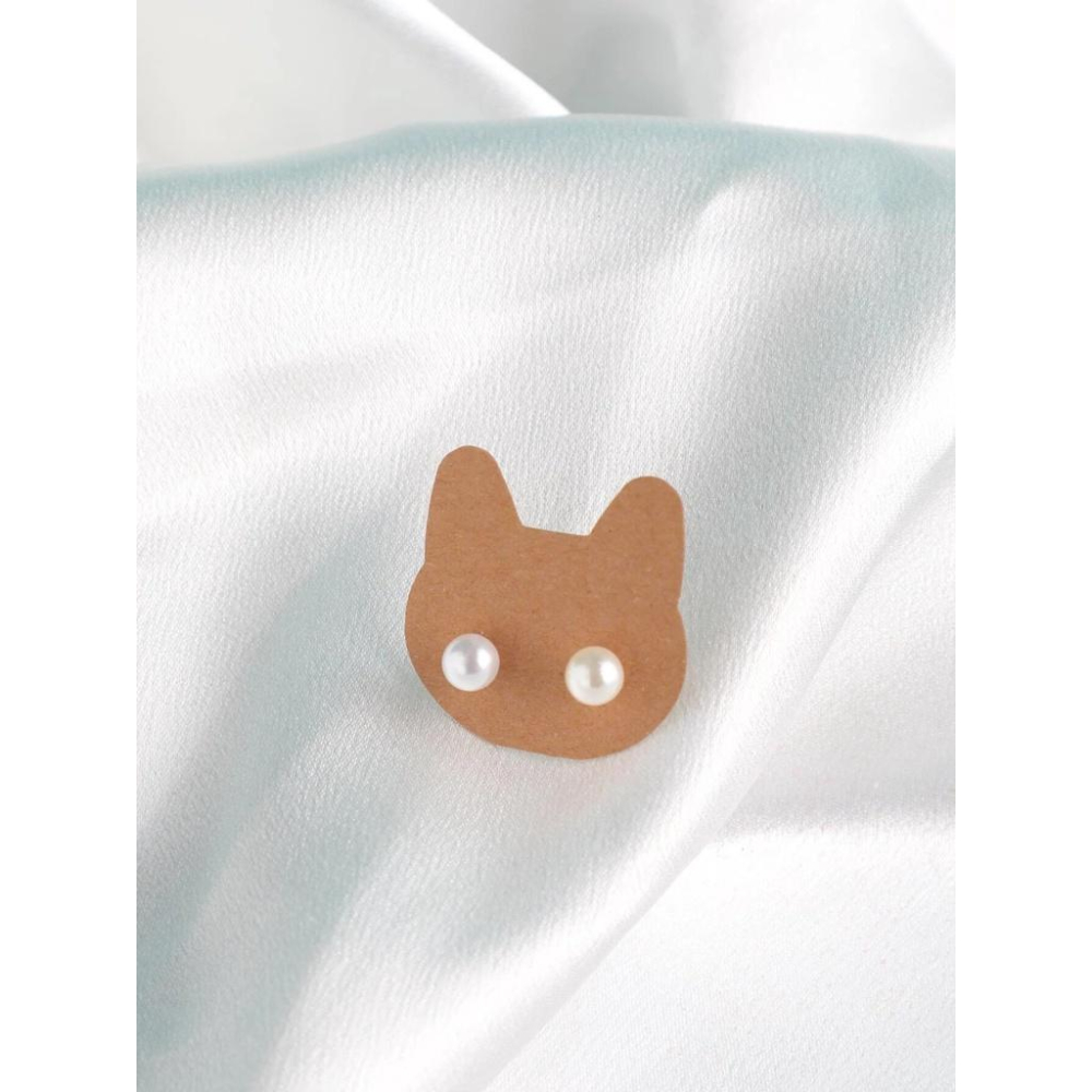 💍 韓系 ins 超可愛 貓咪 造型 牛皮紙 耳環卡 飾品卡 吊卡 / 吊牌 - 黑色、棕色-細節圖5