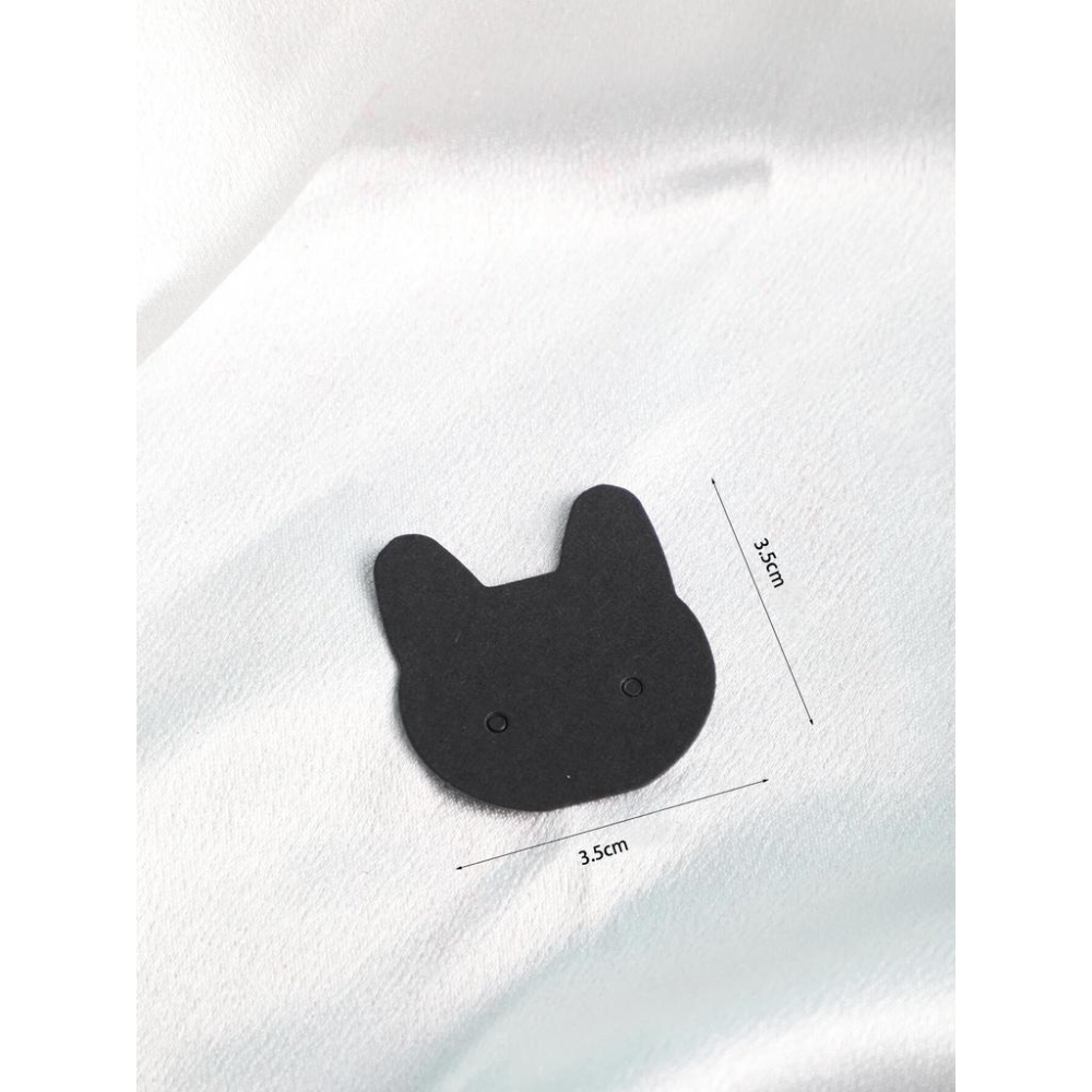 💍 韓系 ins 超可愛 貓咪 造型 牛皮紙 耳環卡 飾品卡 吊卡 / 吊牌 - 黑色、棕色-細節圖6