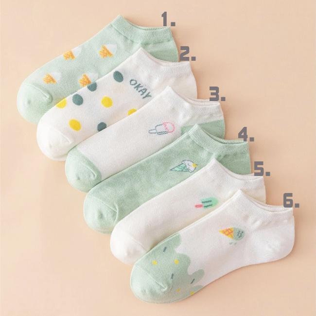 ❤ 超可愛 冰淇淋 & 水玉 點點 造型 踝襪 / 船型襪 / 隱形襪 / 少女襪 - 快速出貨-細節圖2