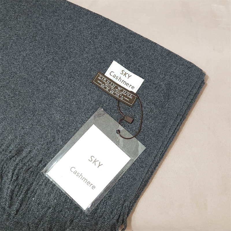 SKY Cashmere 保暖 親膚 素面 羊駝絨 圍巾 - 淺可可、藍色、紅色、深粉、藕粉、薑黃、淡粉-細節圖7