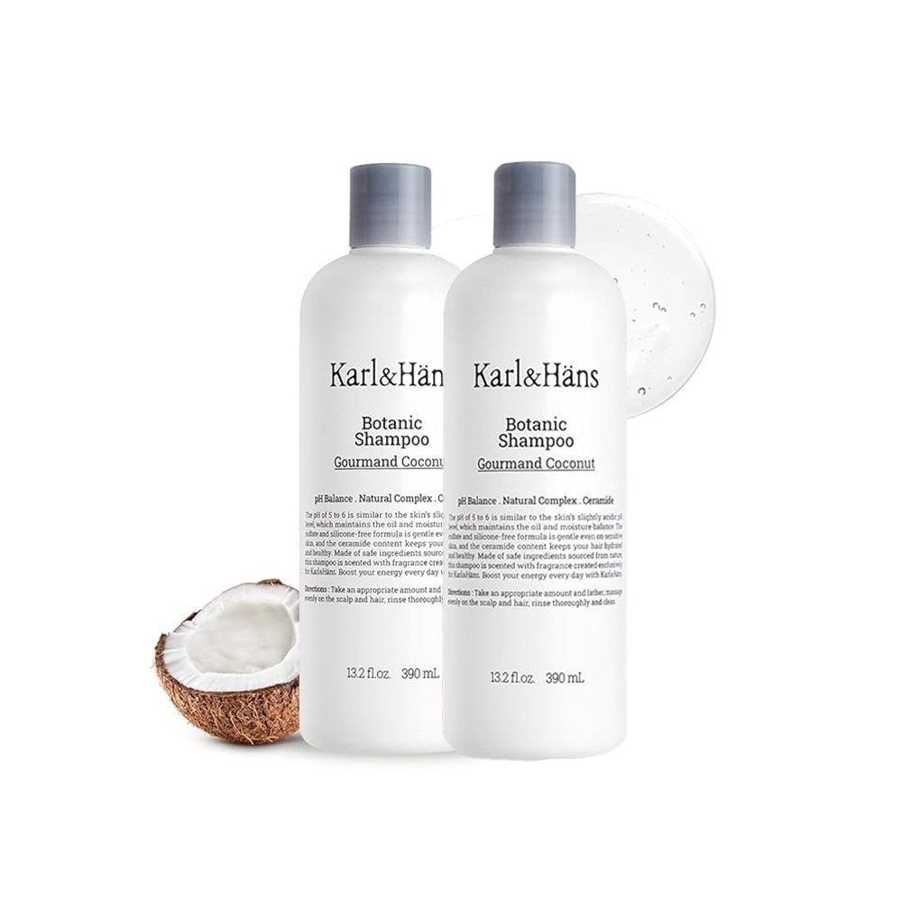 Karl&Hans 卡爾漢斯 植萃精油洗髮露 可口椰子 390ml(韓國/弱酸性配方/平衡皮脂水分)-規格圖6