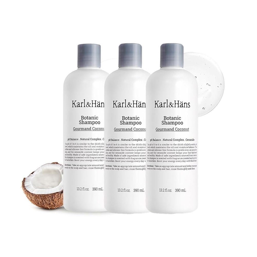 Karl&Hans 卡爾漢斯 植萃精油洗髮露 可口椰子 390ml(韓國/弱酸性配方/平衡皮脂水分)-規格圖6