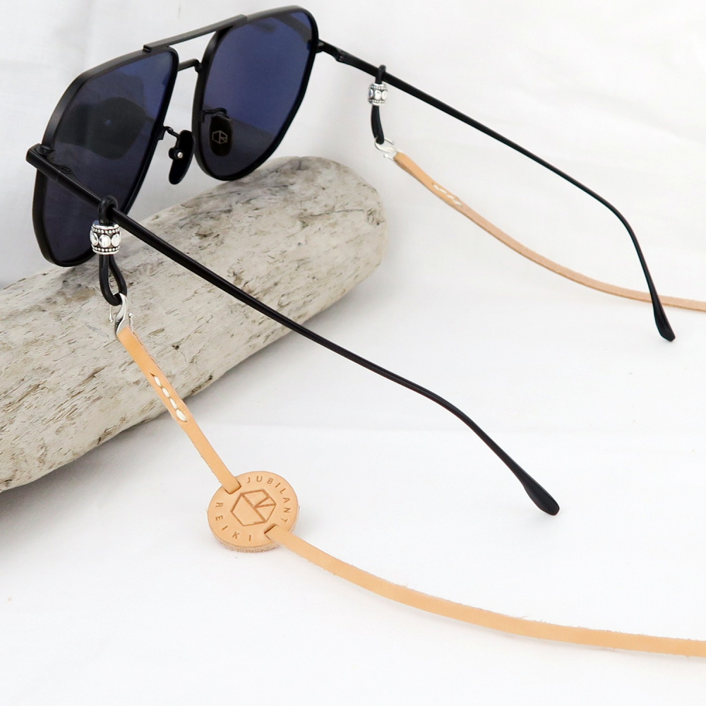 JUBILANT REIKI_The Tag 眼鏡鏈/皮革 小麥色/黑色-細節圖4