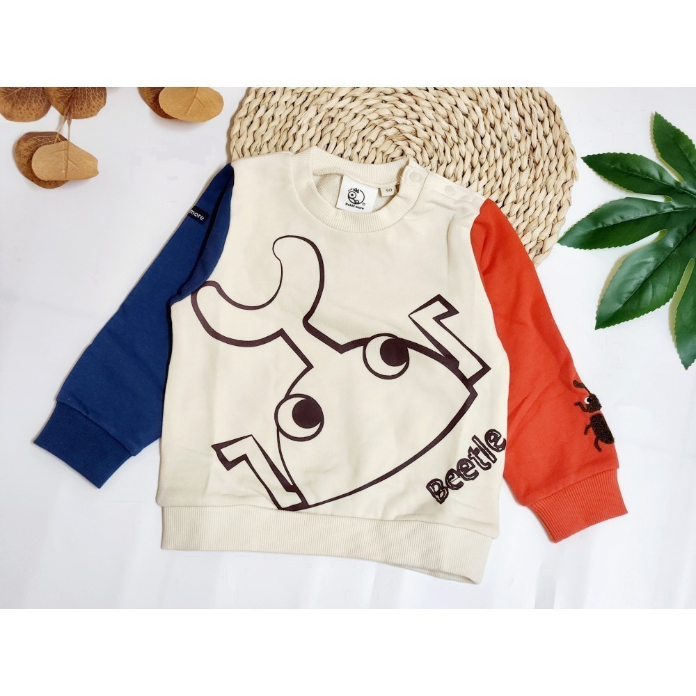 台灣原創品牌童裝Rakkimore 獨角仙上衣  甲蟲上衣 秋冬長袖毛圈90~130公分-細節圖2