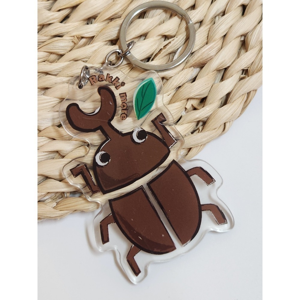 Rakkimore 獨角仙鑰匙圈 鍬形蟲鑰匙圈 甲蟲吊飾 療育小物 大自然系甲蟲-規格圖1