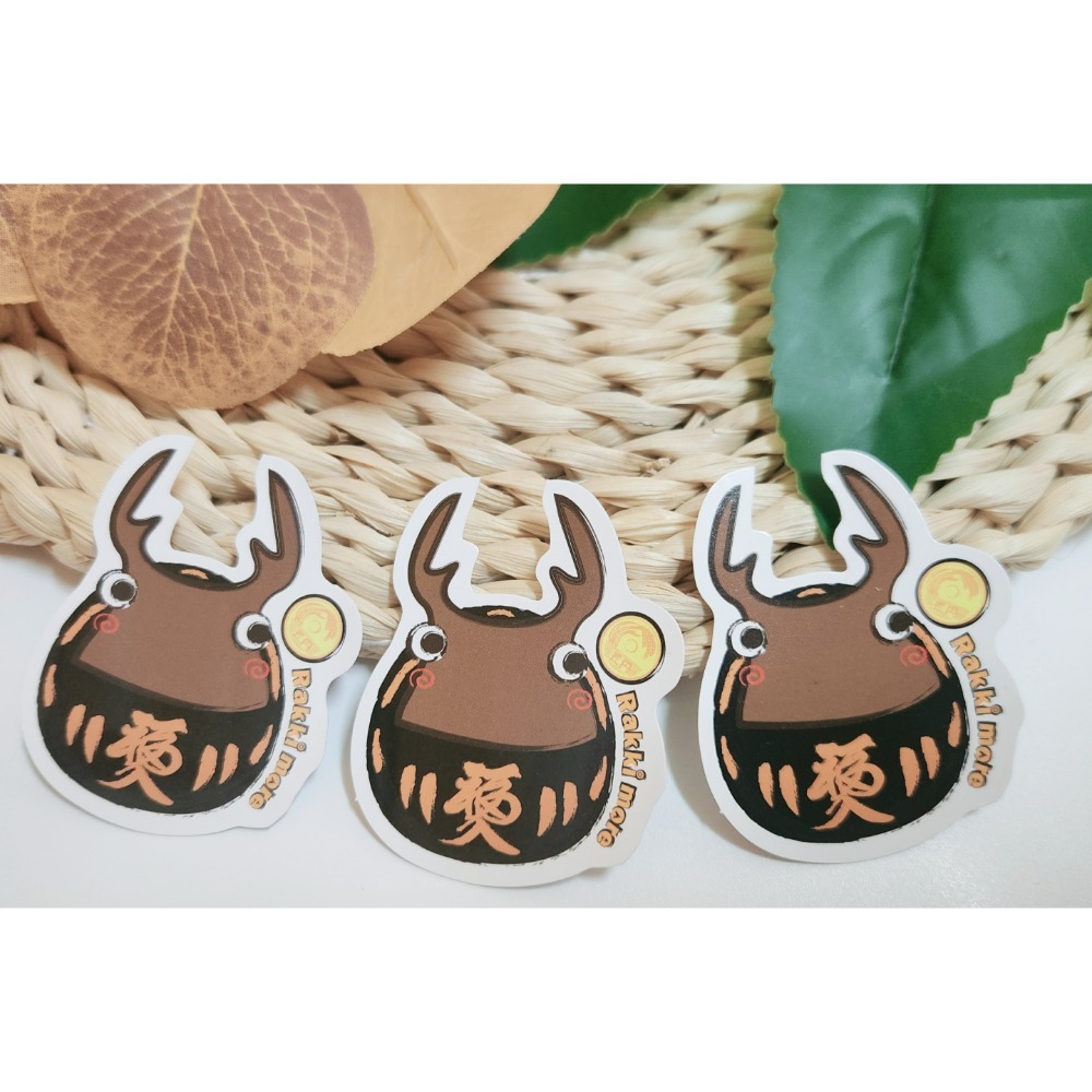 Rakkimore 甲蟲達摩貼紙3入一組-細節圖3