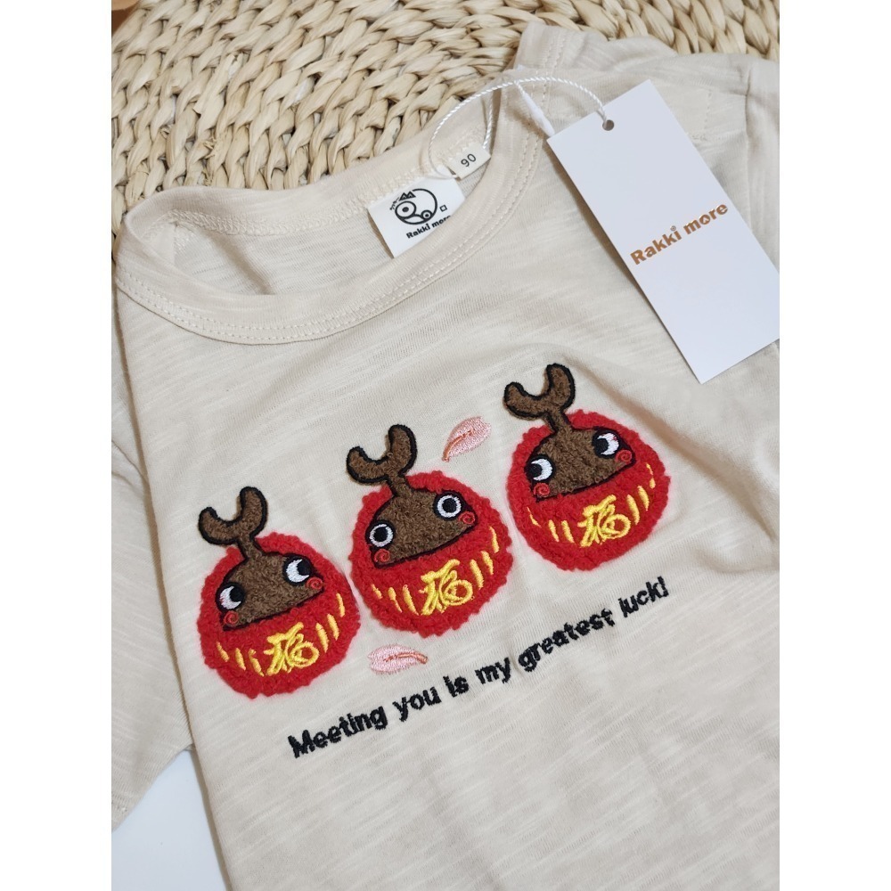 日本達摩+台灣昆蟲 2025臺灣原創品牌rakki more 新款 甲蟲達摩兒童短袖上衣 日本童裝（日規訂製）-細節圖3