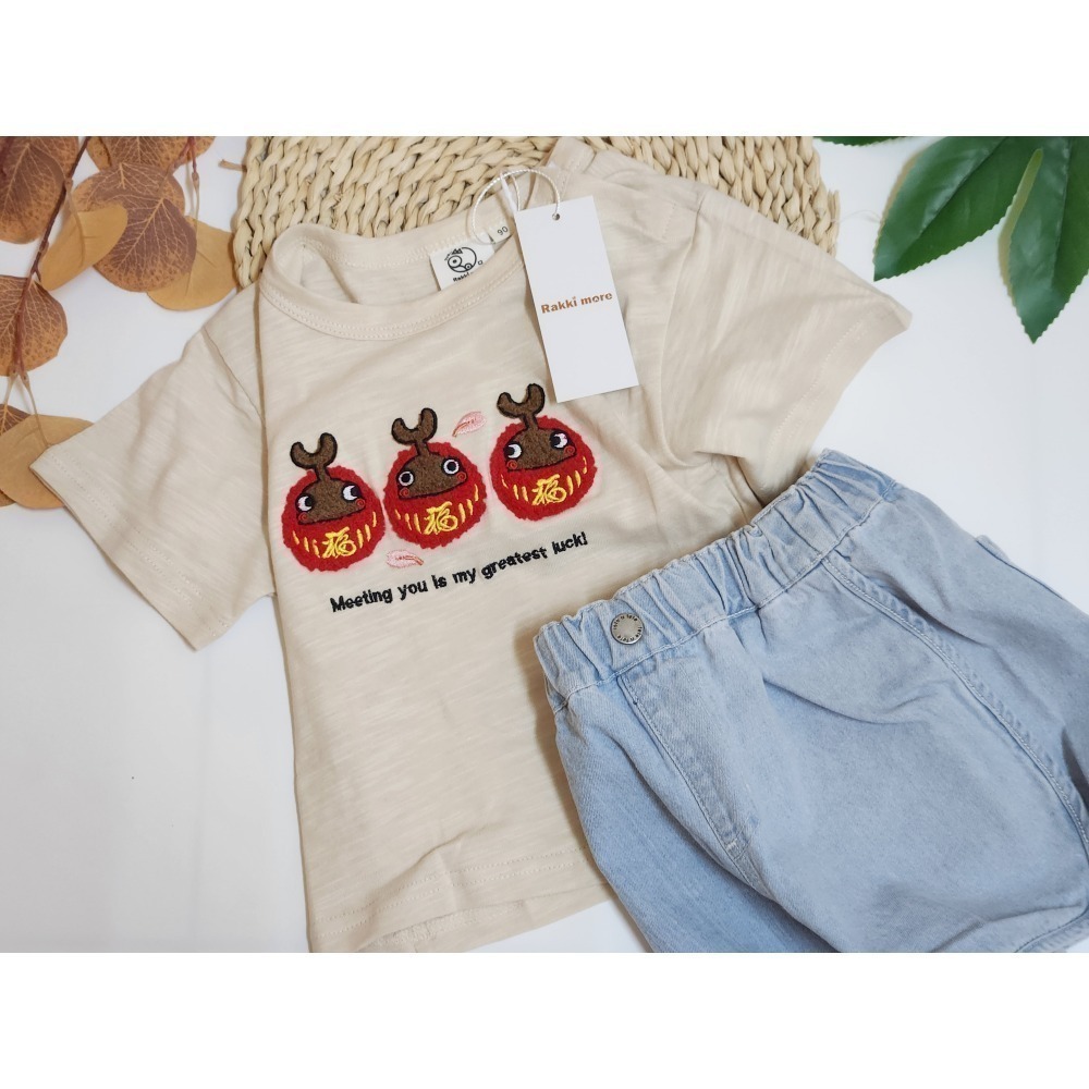 日本達摩+台灣昆蟲 2025臺灣原創品牌rakki more 新款 甲蟲達摩兒童短袖上衣 日本童裝（日規訂製）-規格圖4