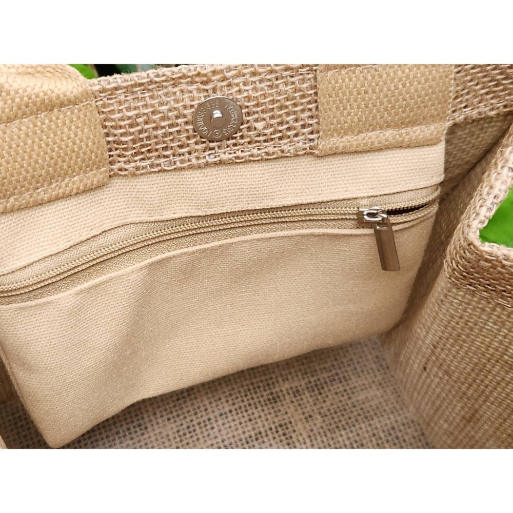 Rakki more 甲蟲招福達摩款 黃麻外出小包 黃麻環保袋 水杯袋-細節圖4