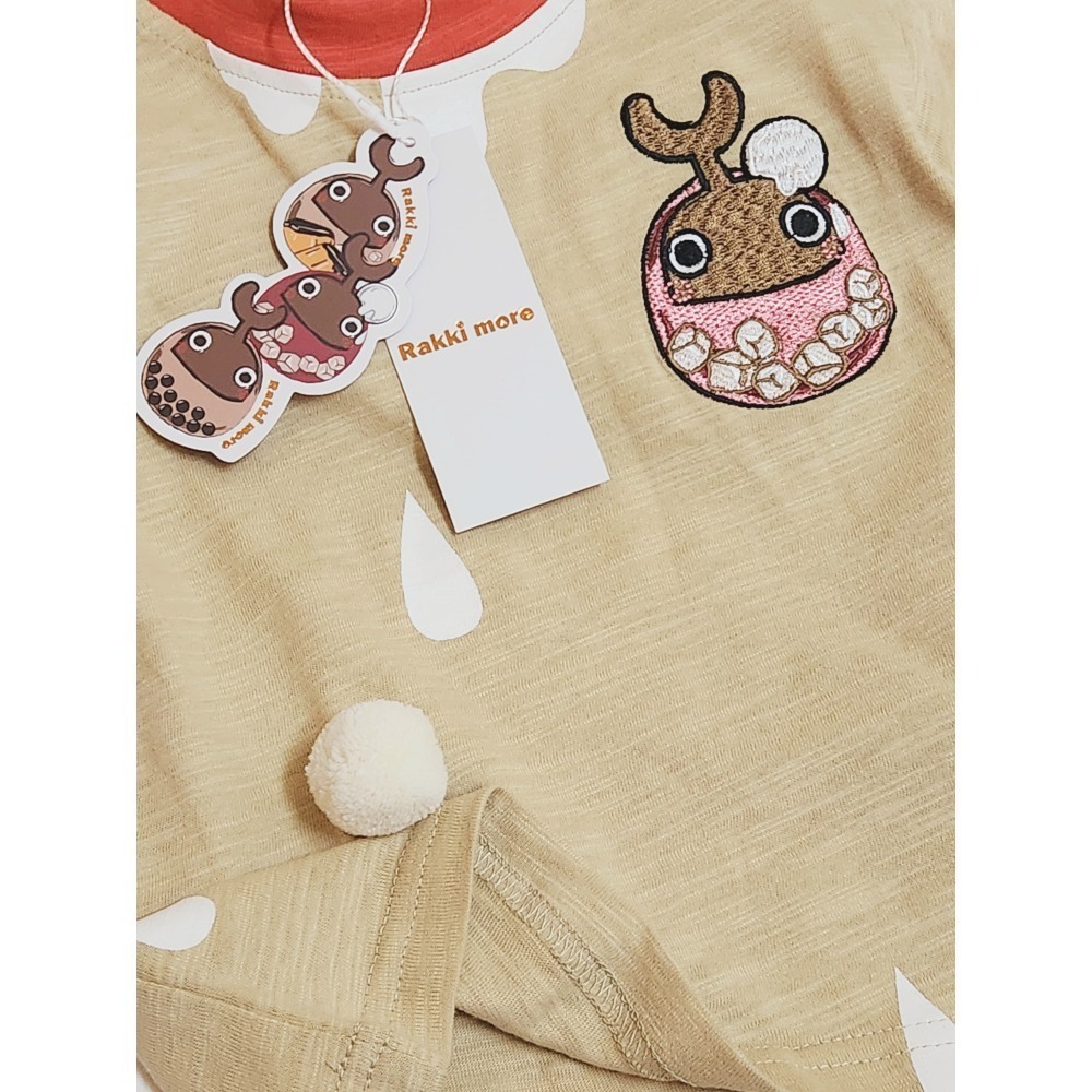 Rakki more 2026夏日短袖 冰淇淋紅茶達摩 日本天竺棉 日系童裝 台灣設計原創童裝-細節圖3