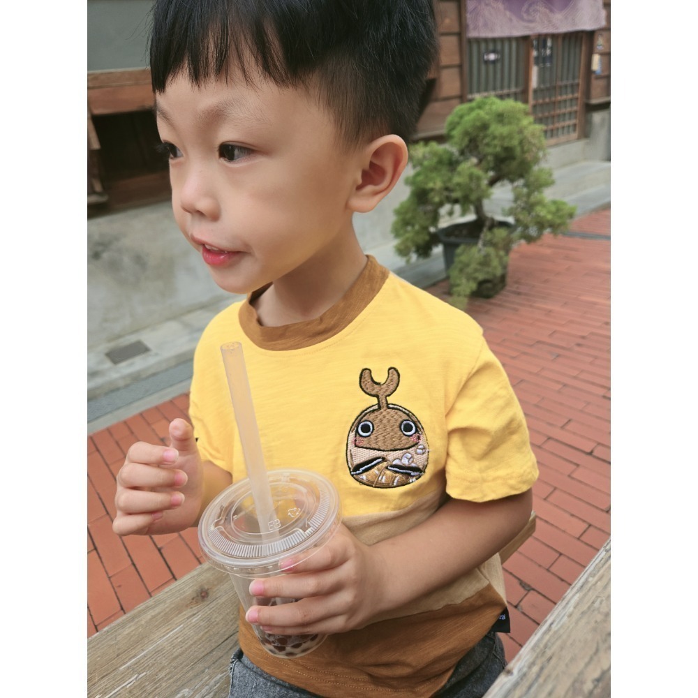 Rakkimore 2026台灣原創童裝 布丁奶茶上衣 布丁奶茶甲蟲達摩 日系童裝-規格圖3