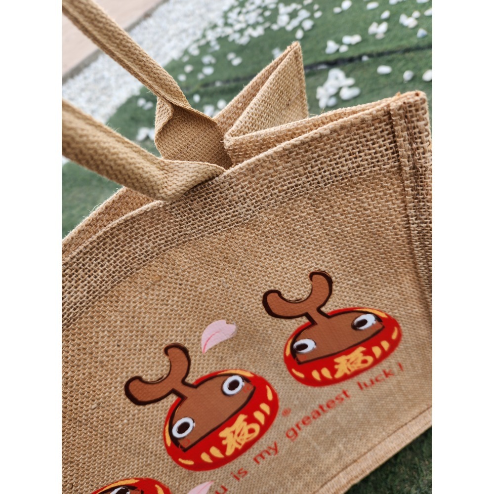 臺灣原創品牌 Rakki More 甲蟲達摩 黃麻手提袋（大）-細節圖5