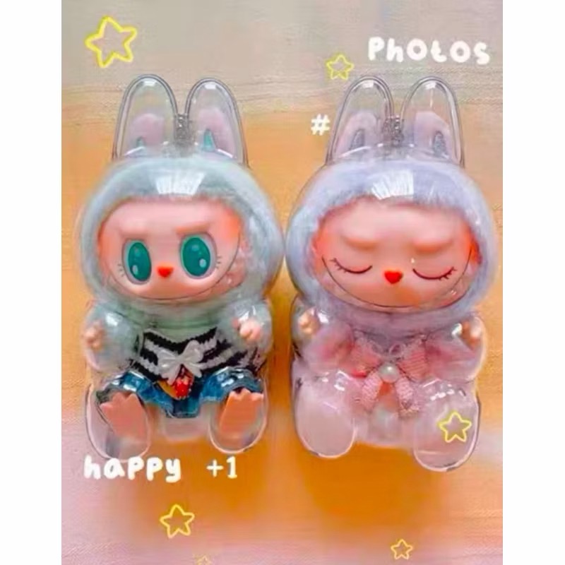 《現貨》出清便宜賣 Labubu 搪膠 高透 壓克力保護殼（一代/二代/小春天野）-規格圖3
