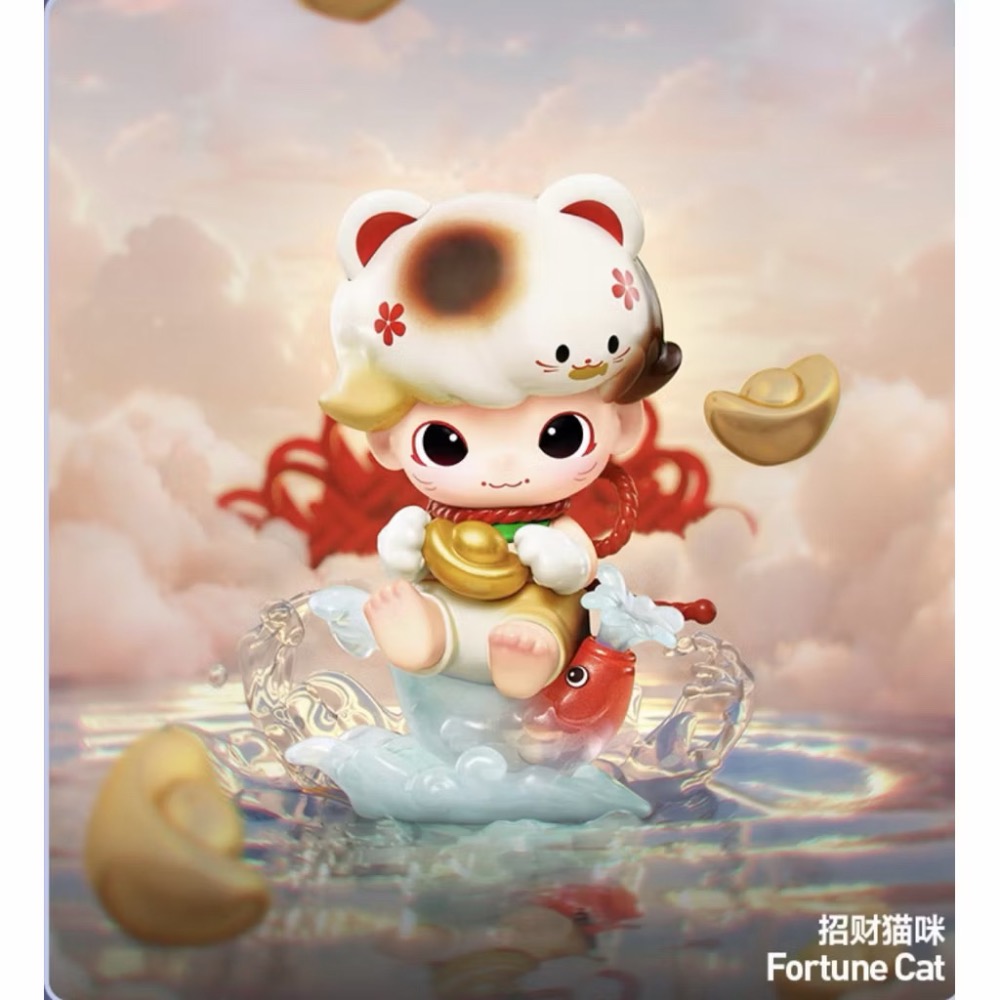 《現貨》POPMART 泡泡瑪特 DIMOO夢裡夢外系列 確認款 隱藏款 好運之夢 招財貓咪-規格圖2