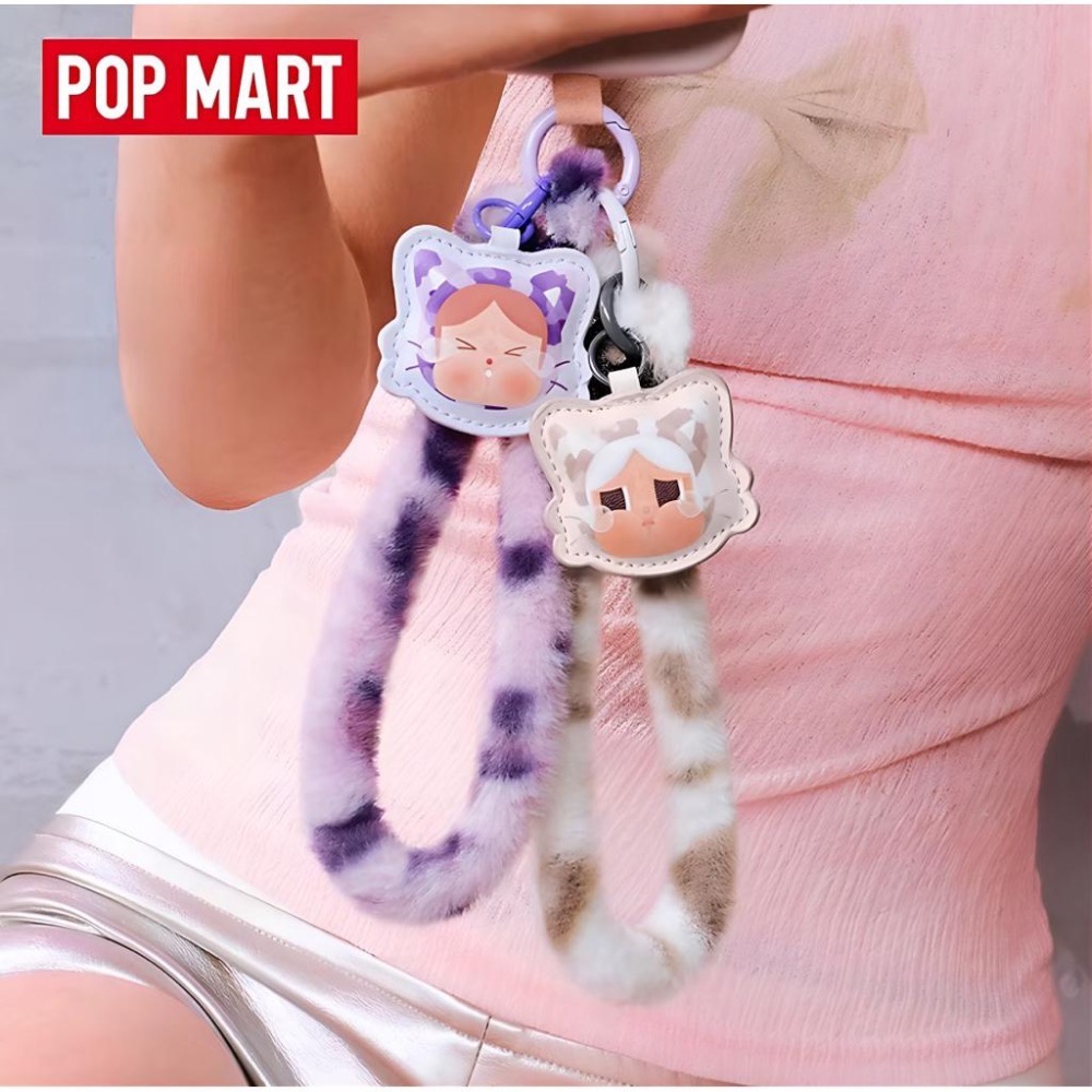 《現貨》 popmart 泡泡瑪特 CRYBABY 哭娃 豹豹貓貓系列 - 手機掛繩盲盒 確認款 隱藏款-細節圖2
