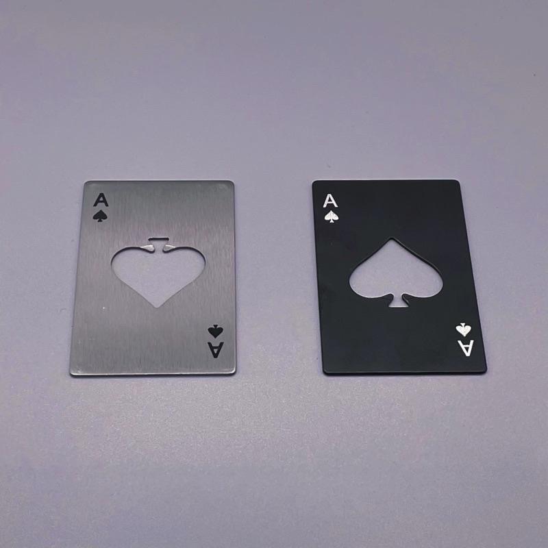 《出清秒殺》啤酒開瓶器 創意 不鏽鋼 黑桃A 撲克牌 個性金屬開瓶器（現貨秒發）-細節圖3