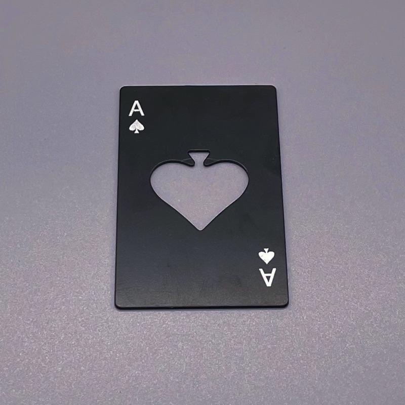 《出清秒殺》啤酒開瓶器 創意 不鏽鋼 黑桃A 撲克牌 個性金屬開瓶器（現貨秒發）-細節圖4