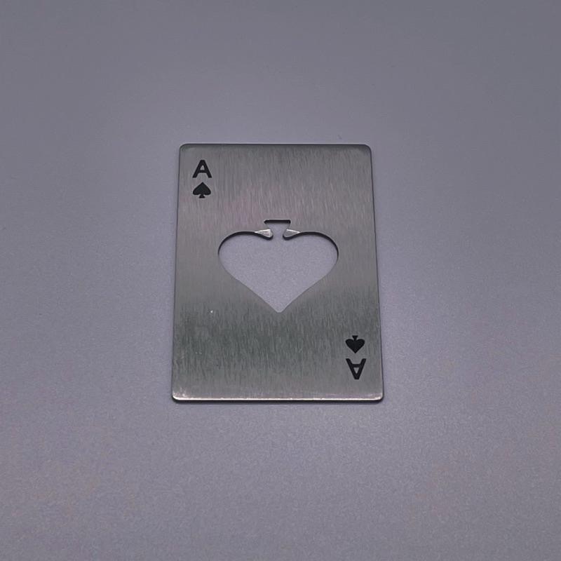 《出清秒殺》啤酒開瓶器 創意 不鏽鋼 黑桃A 撲克牌 個性金屬開瓶器（現貨秒發）-細節圖5