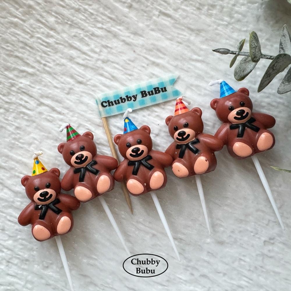 歡樂派對帽小熊蠟燭 經典熊熊生日蠟燭-細節圖3